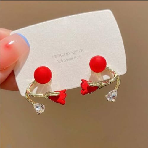 Korean Adjustable Drop Earrings for Women And Girls (Rose earring)