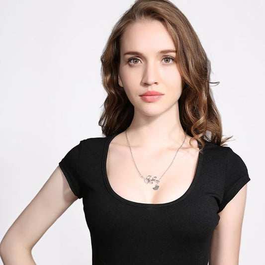 Tree Leaves Bird Pendant Necklace for Women