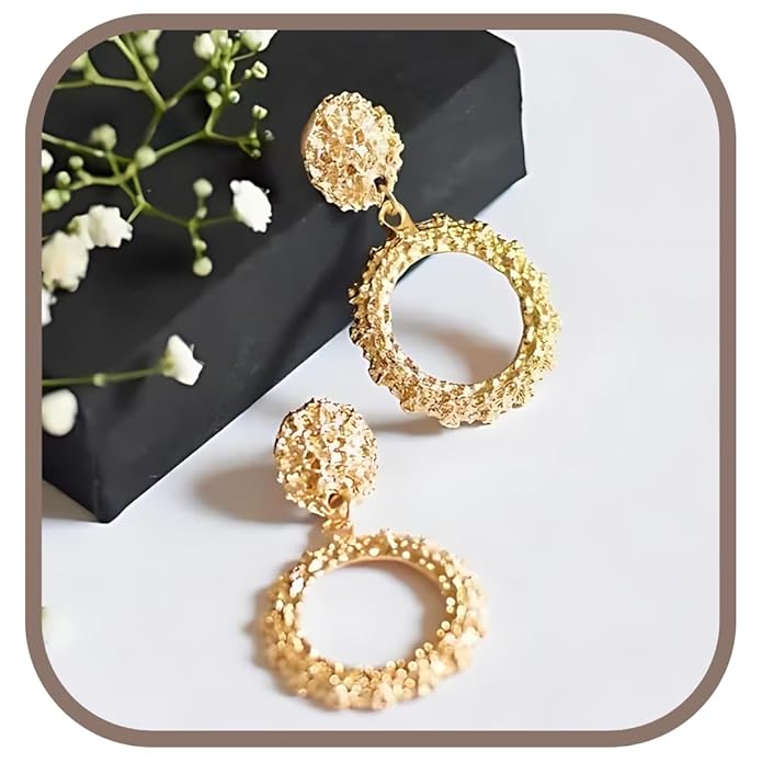 Korean Round Shape Elegant Earrings for Women & Girls,