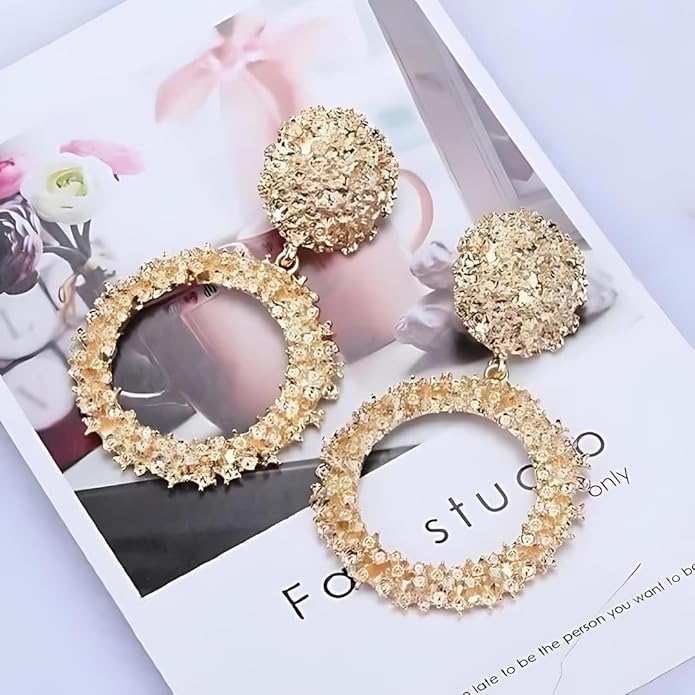 Korean Round Shape Elegant Earrings for Women & Girls,