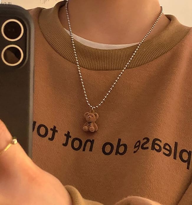 Cute Brown teddy long neck chain Pack of 1
