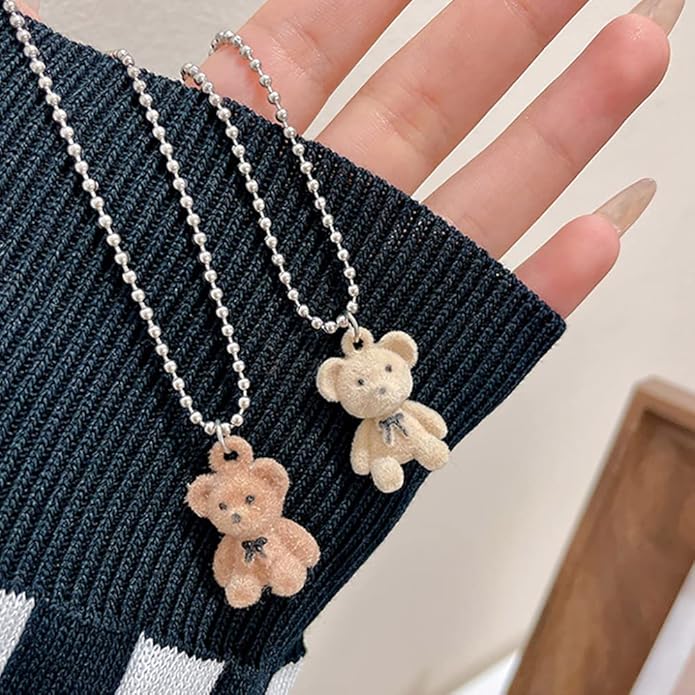Cute Brown teddy long neck chain Pack of 1