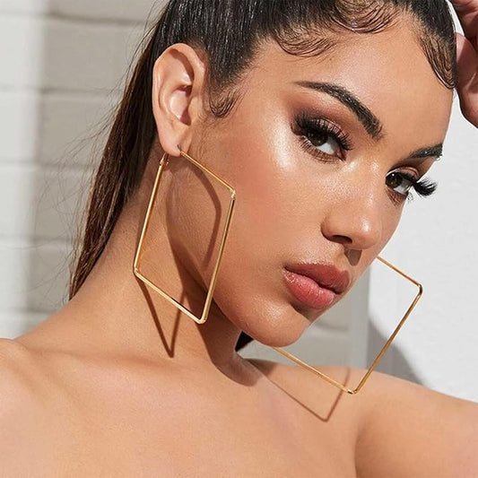 Big Square Huggie Hoop Earrings Jewelry for Women