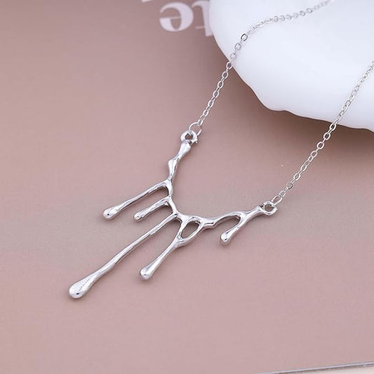 Silver Melting Liquid Chain Necklace for Women and Girls