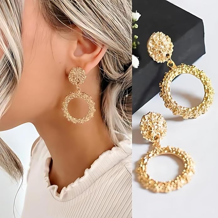 Korean Round Shape Elegant Earrings for Women & Girls,