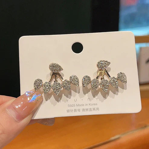 Crystal Earrings Leaf Ear Cuffs Stud Earring