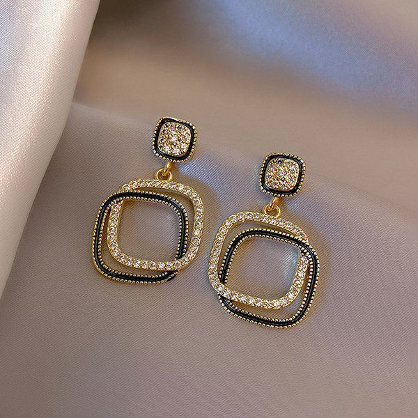 Anti tarnish Double layer Earrings for women And Girls