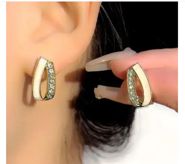 Double layer U shaped Earrings Studs