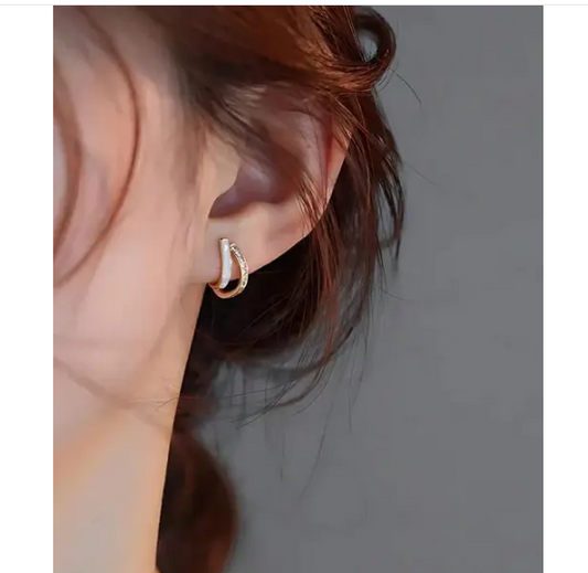 Double layer U shaped Earrings Studs