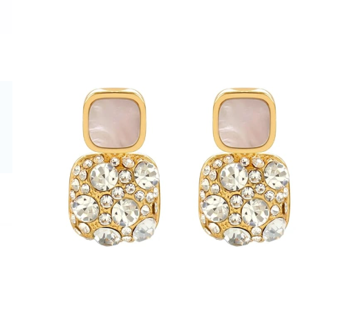 Luxury Black Square Shape Earrings For Women Crystal Drop Earrings