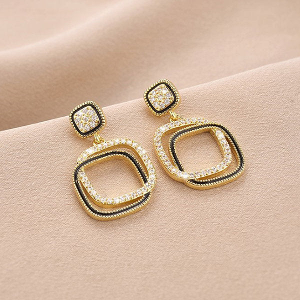 Anti tarnish Double layer Earrings for women And Girls