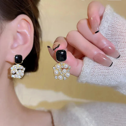 Handmade pearl Rhinestones Earrings for Women