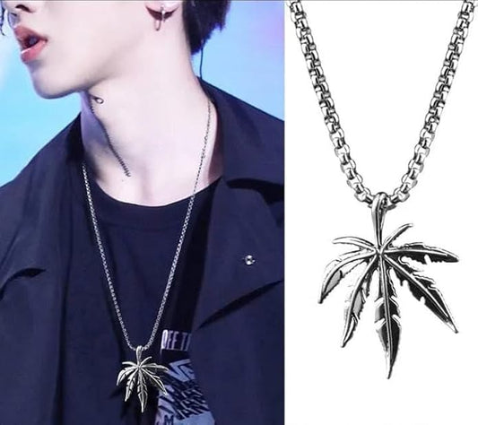 Men's leaf pendant Necklace