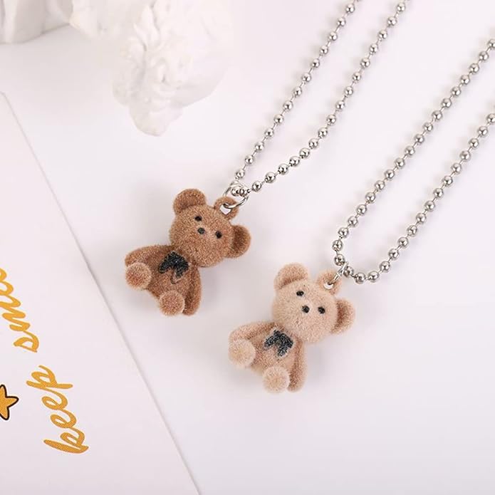 Cute Brown teddy long neck chain Pack of 1