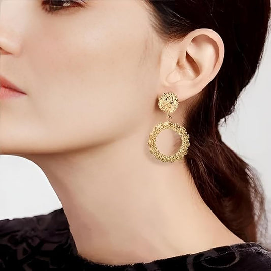 Korean Round Shape Elegant Earrings for Women & Girls,