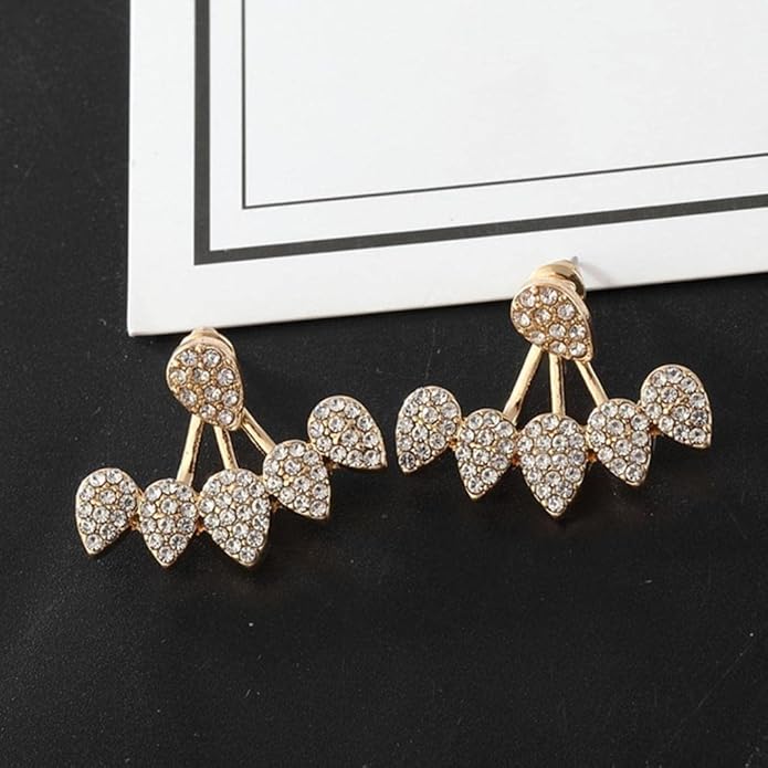 Crystal Earrings Leaf Ear Cuffs Stud Earring