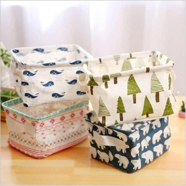 Canvas Fabric Basket  (Random Prints)