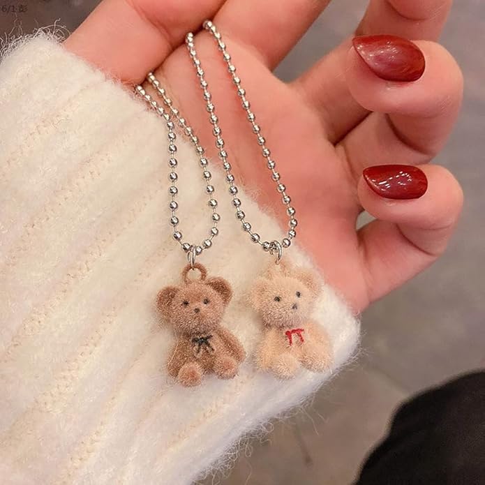 Cute Brown teddy long neck chain Pack of 1