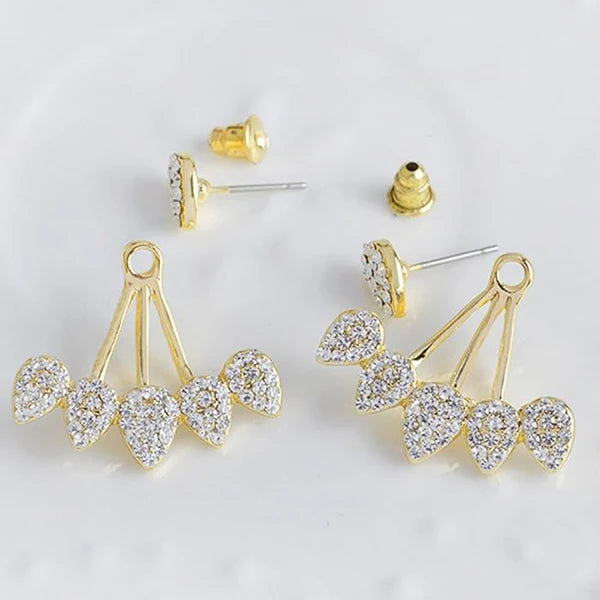 Crystal Earrings Leaf Ear Cuffs Stud Earring