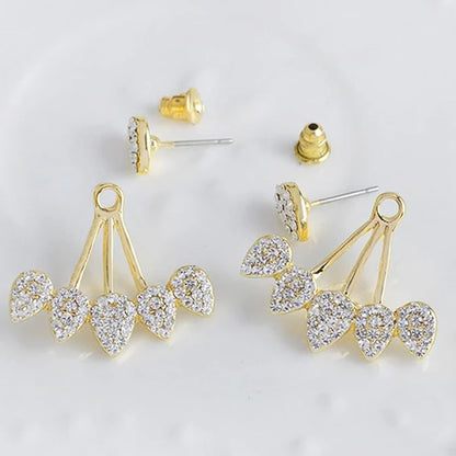 Crystal Earrings Leaf Ear Cuffs Stud Earring