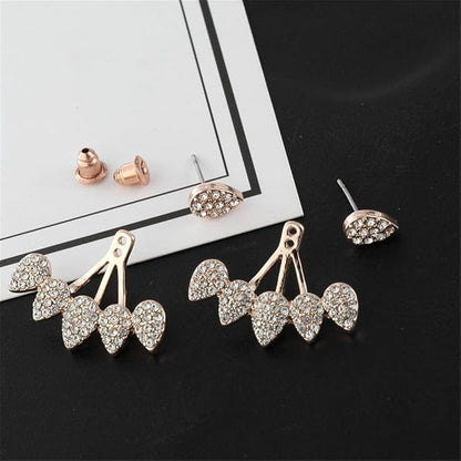 Crystal Earrings Leaf Ear Cuffs Stud Earring