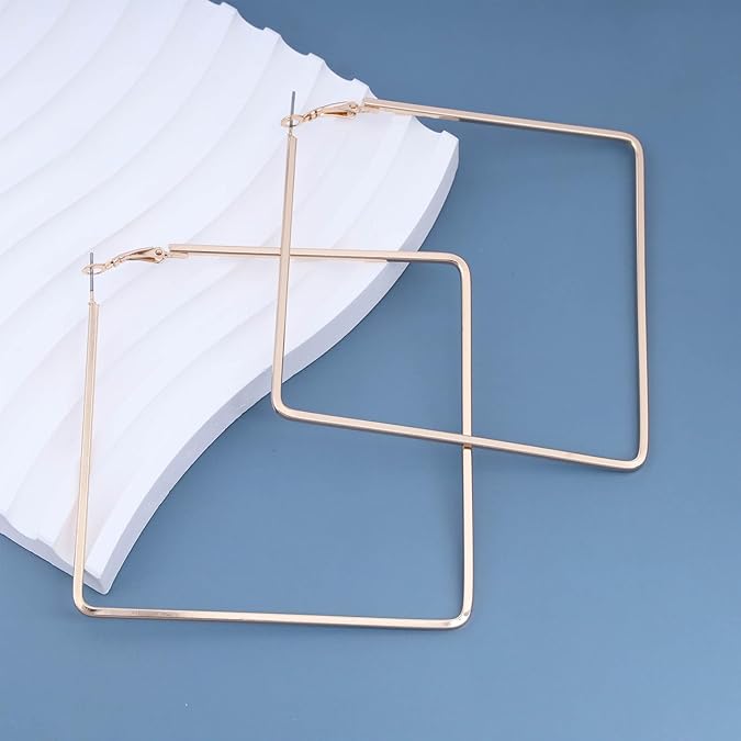 Big Square Huggie Hoop Earrings Jewelry for Women