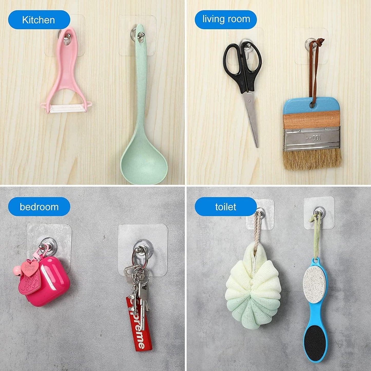 Wall Mount Screw Hooks  10 Pcs