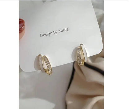 Double layer U shaped Earrings Studs