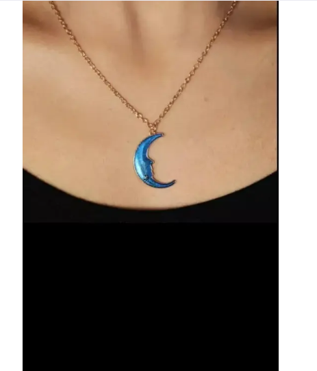 Half Moon Blue elite Necklace Chain for women & girls.