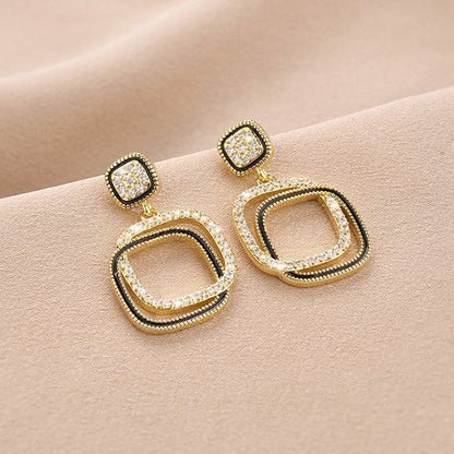 Anti tarnish Double layer Earrings for women And Girls