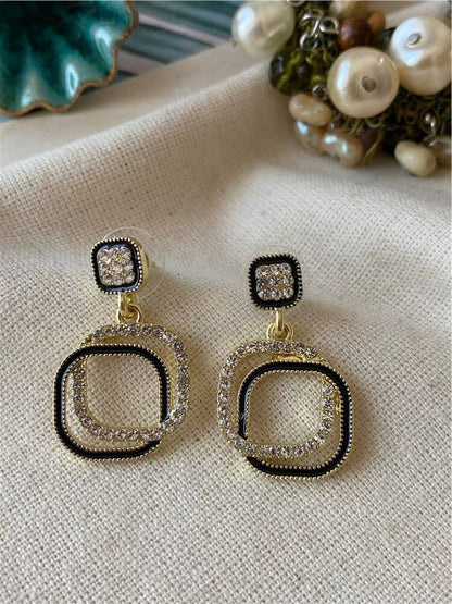 Anti tarnish Double layer Earrings for women And Girls