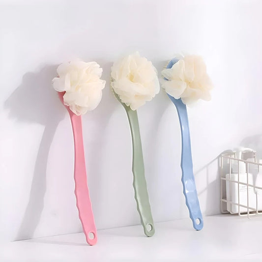 2 IN 1 loofah with handle, Bath Brush, back scrubber, (Pack of 3)
